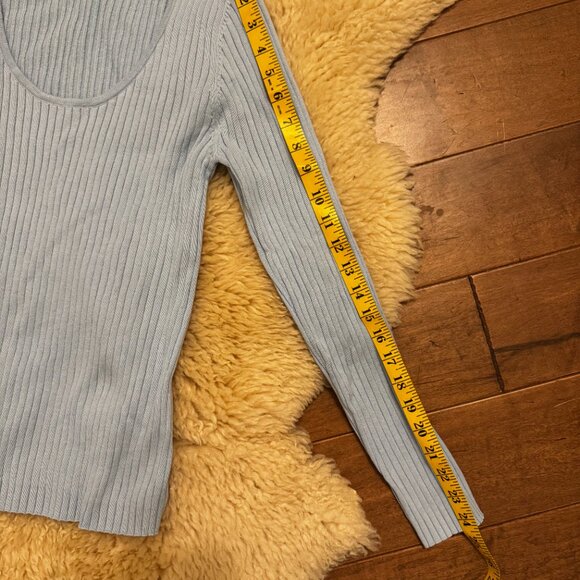Rolla’s Ribbed Knit Sweater 100% Cotton - M – Baby Blue – EUC - Picture 4 of 6